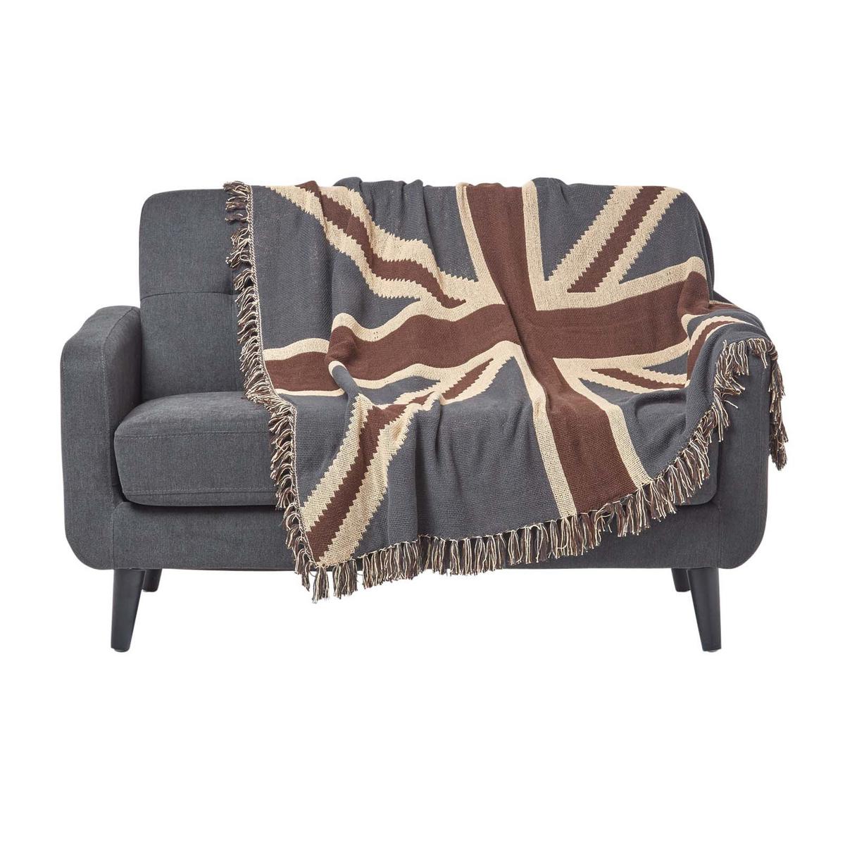 ÜBERWURF 125/150 cm mit Union Jack im Vintage-Look - Dunkelblau, Textil (125/150cm) - Homescapes