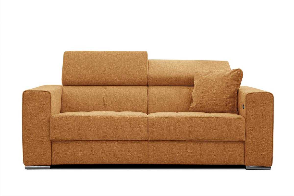 SOFA QUARTZ 3-Sitzer mit Ausziehsitz, orange - Orange, Holzwerkstoff/Textil (202/80/102cm) - Wozimo