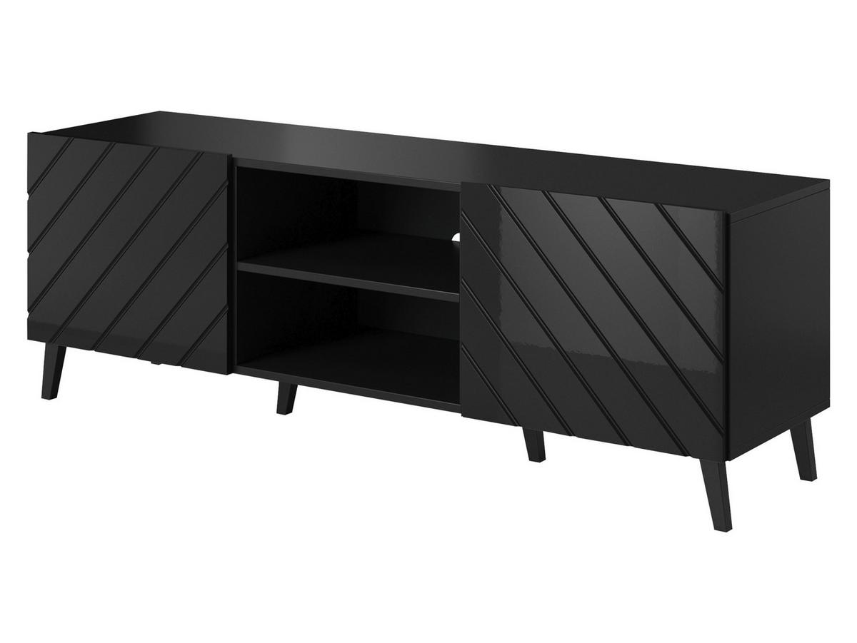 TV-LOWBOARD Abeto 150 - Schwarz Hochglanz/Schwarz, Holzwerkstoff/Kunststoff (150/52/42cm) - MIRJAN24