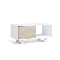 COUCHTISCH WIND, 2 Türen, weiß, eiche, 92/50/45cm - Beige/Weiß, Holzwerkstoff (92/50/45cm) - Skraut Home