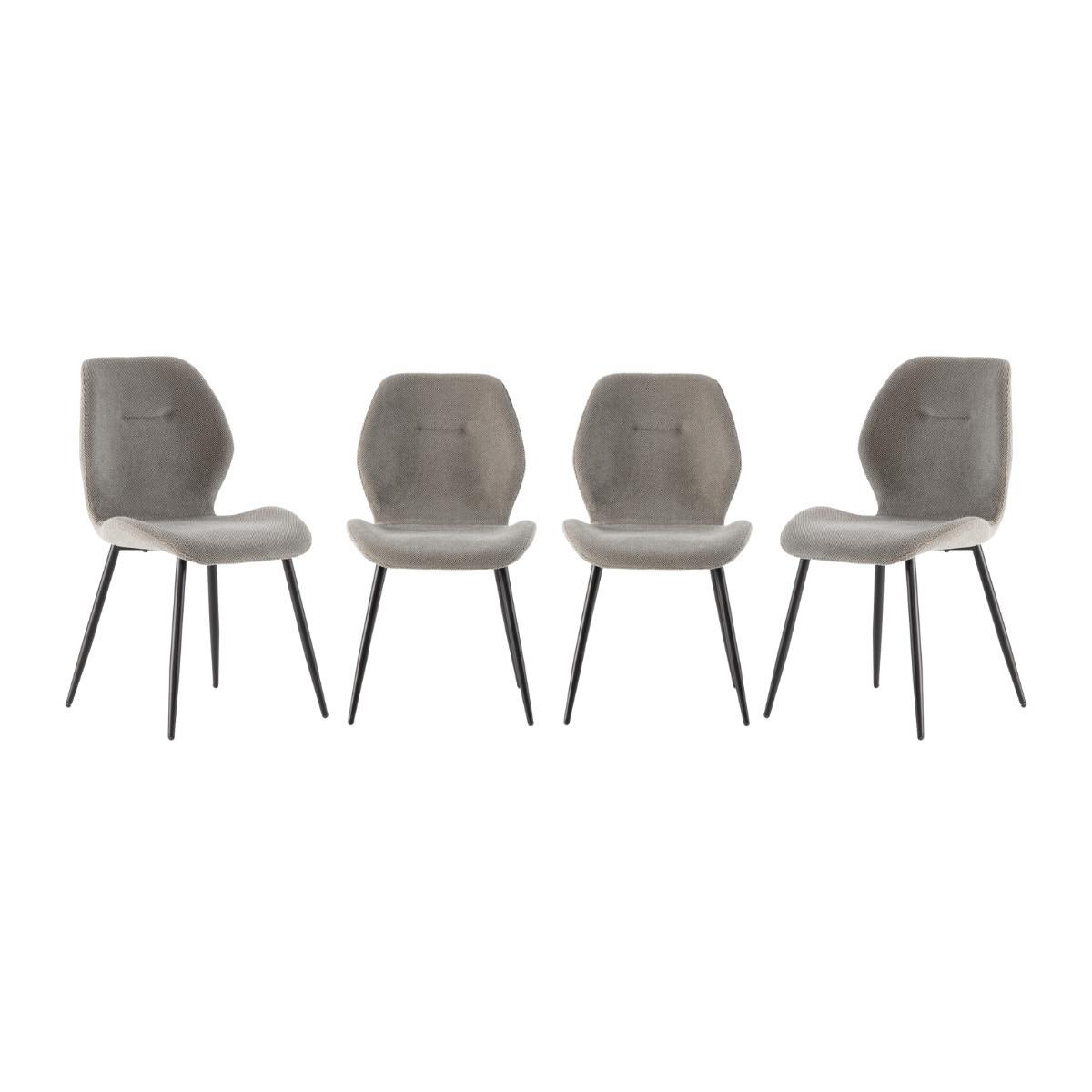STOFFSTÜHLEN 4er-Set 58/49/47,5 cm - Grau, Textil (58/47.5/52cm) - Calicosy