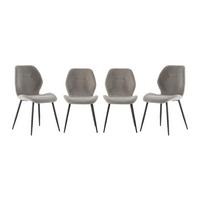 STOFFSTÜHLEN 4er-Set 58/49/47,5 cm - Grau, Textil (58/47.5/52cm) - Calicosy