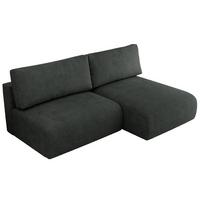 ECKSCHLAFSOFA VIVO L Dunkelgrau Struktur - rechts - Dunkelgrau/Schwarz, Kunststoff/Textil (150/223cm) - MKS
