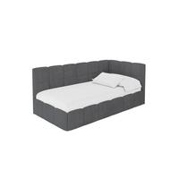 EINZELBETT Jugendbett mit Bettkasten Links, ohne Matratze - LIVY 100x200 Dunkelgrau - Graphitfarben, Holzwerkstoff/Textil (100/200cm) - ALTDECOR