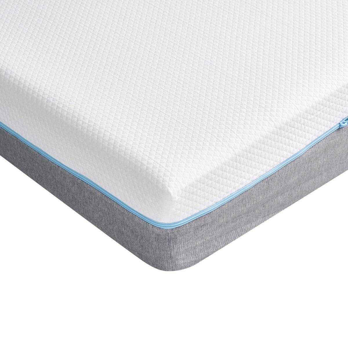 MEMORY-SCHAUMMATRATZE H3/4 Fest 160/200 cm Glee - Blau/Dunkelgrau, Textil (160/200cm) - Beliani