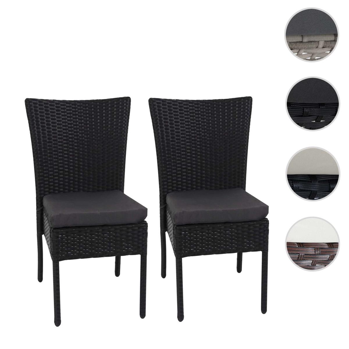 STUHL Schwarz, Anthrazit 2er-Set - Anthrazit/Schwarz, Kunststoff (52/90/58cm) - MCW