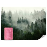 FOTOTAPETE Wald im Nebel Natur Landschaft 3D 200x140 - Grau/Grün, Papier (200/140cm) - Muralo