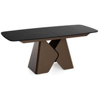 ESSTISCH Vanta rechteckig ausziehbar verlängerbar mit Braunem Metallgestell, Schwarz Marmor Kupfer 180-270/90/76 cm - Braun/Kupferfarben, Holzwerkstoff/Metall (90/270/76cm) - WFL GROUP