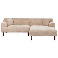 ECKSOFA 3-Sitzer Stoff Beige linksseitig Holt - Beige, Textil (241/159cm) - Beliani