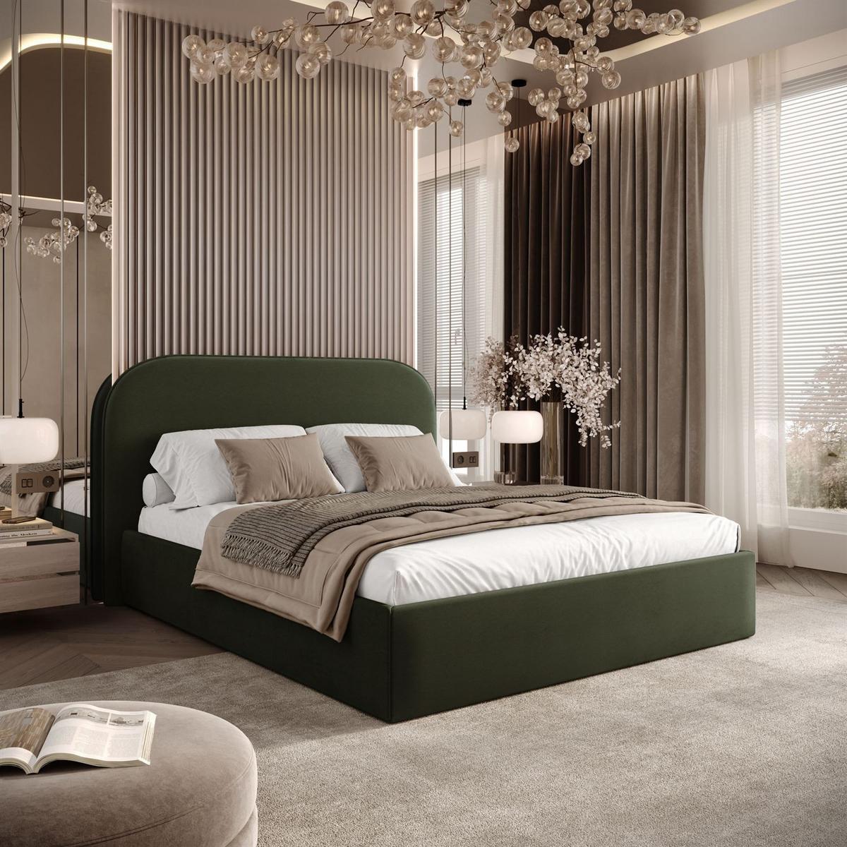 POLSTERBETT OLIMPIA mit Bettkasten 120x200, Castel 39 - Sandfarben, Textil (120/200cm) - Lookway