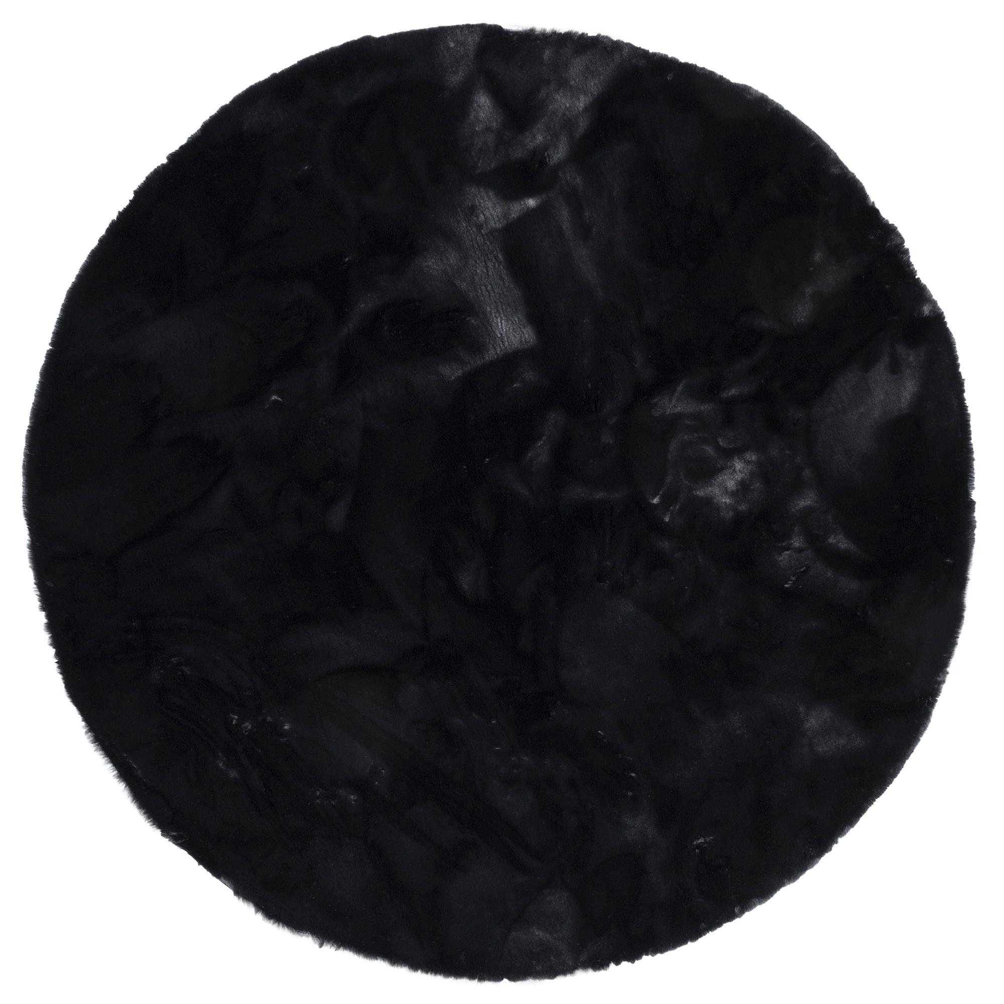 FELLTEPPICH LUXUS SUPER SOFT PLUSH RUND - Schwarz, Textil (160/160cm) - Pergamon