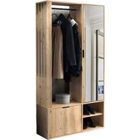 GARDEROBEN-SET Lena mit Spiegel, Sitzbank & Kleiderstange – 100/189/33 cm – Artisan Eiche - Eiche Artisan, Holzwerkstoff (100/189/33cm) - WFL GROUP