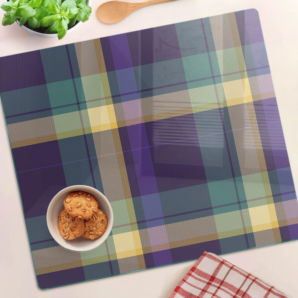 GLASPLATTE 60x52 cm Mesh-Textur - Braun, Glas (60/0.4/52cm) - TULUP