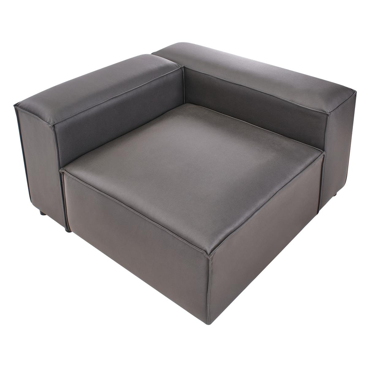 ECKMODUL Stoff Schwarz symmetrisch Brande - Schwarz, Textil (123/70/121cm) - Beliani