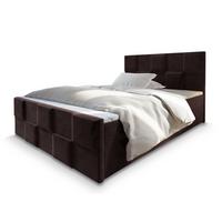 BOXBETT MONA 160x200 cm mit Matratze und Topper - Braun - Braun, Holz (160/200cm) - MASSENO