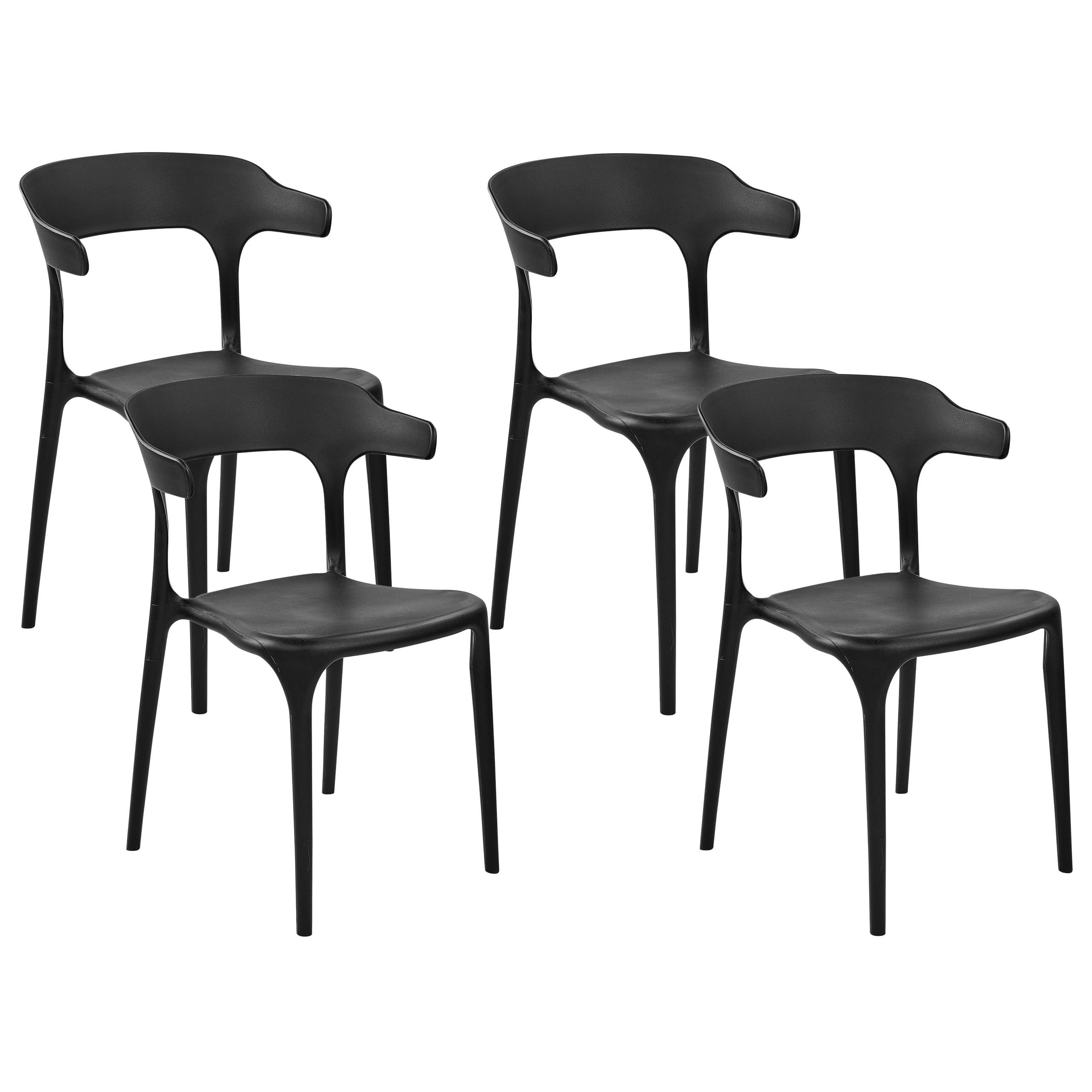 GARTENSTÜHLE 4er-Set Kunststoff schwarz Gubbio - Schwarz, Kunststoff (50/76/49cm) - Beliani