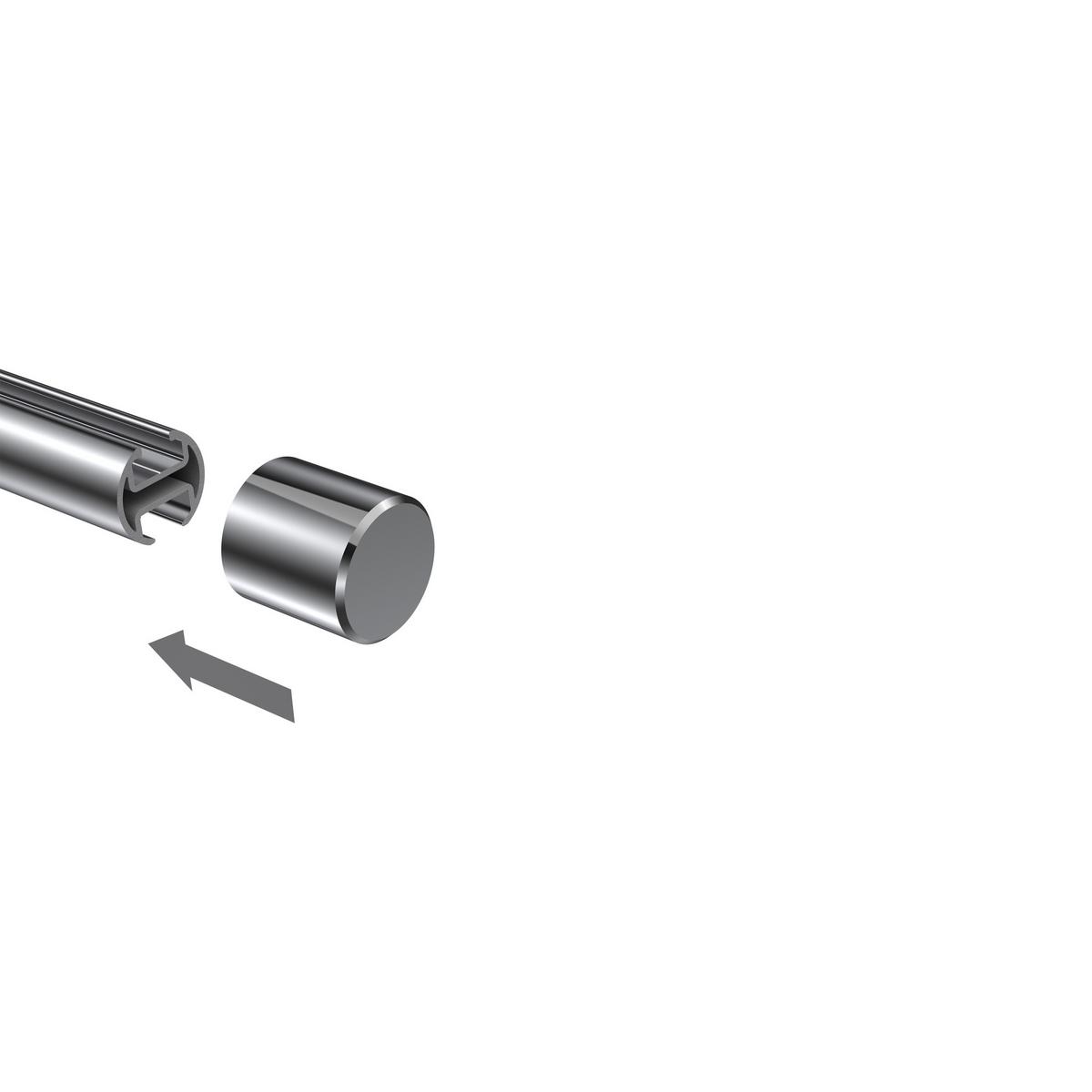 ENDSTÜCKE FÜR GARDINENSTANGEN 20 mm Ø, Santo Chrom, Packung 2 Stück - Chromfarben, Metall (2.5/2.5/2.5cm) - INTERDECO