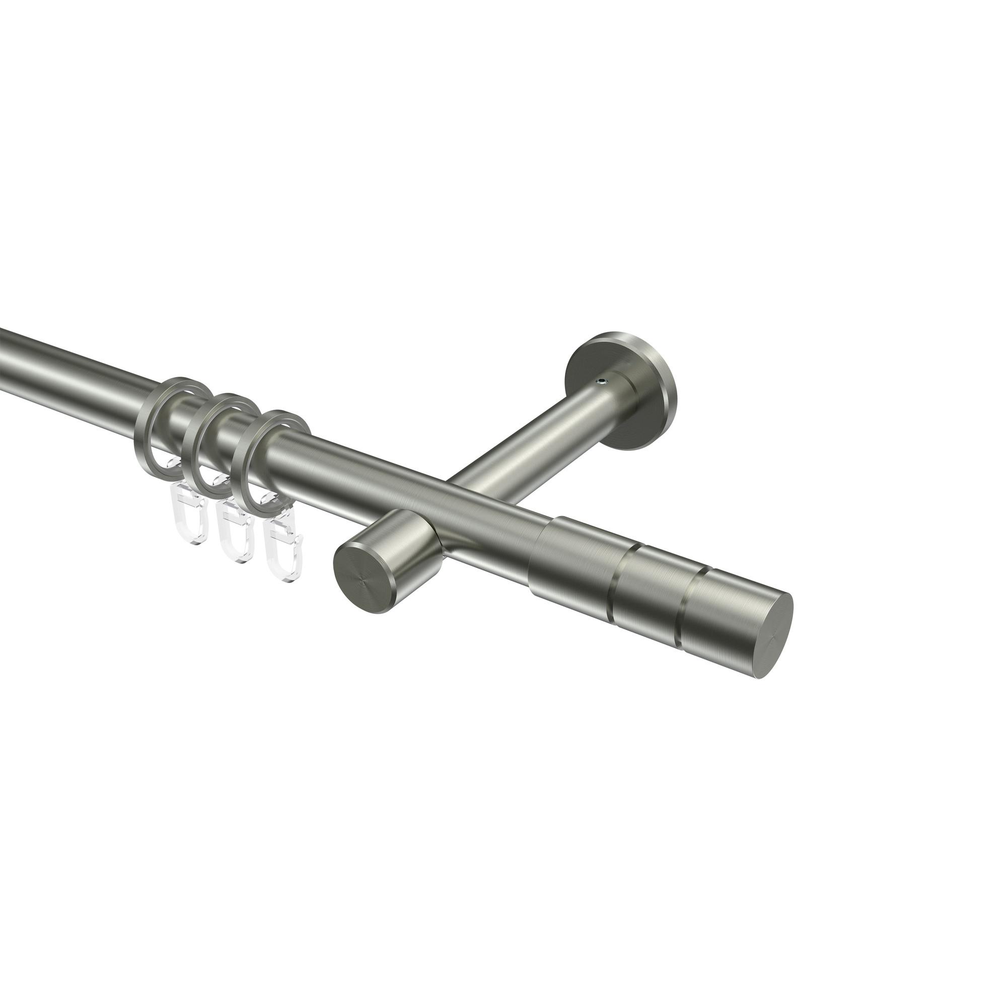 GARDINENSTANGE Prestige Elanto 140 cm, 1-läufig, 20 mm Ø Edelstahl-Optik - Edelstahlfarben, Metall (140cm) - INTERDECO