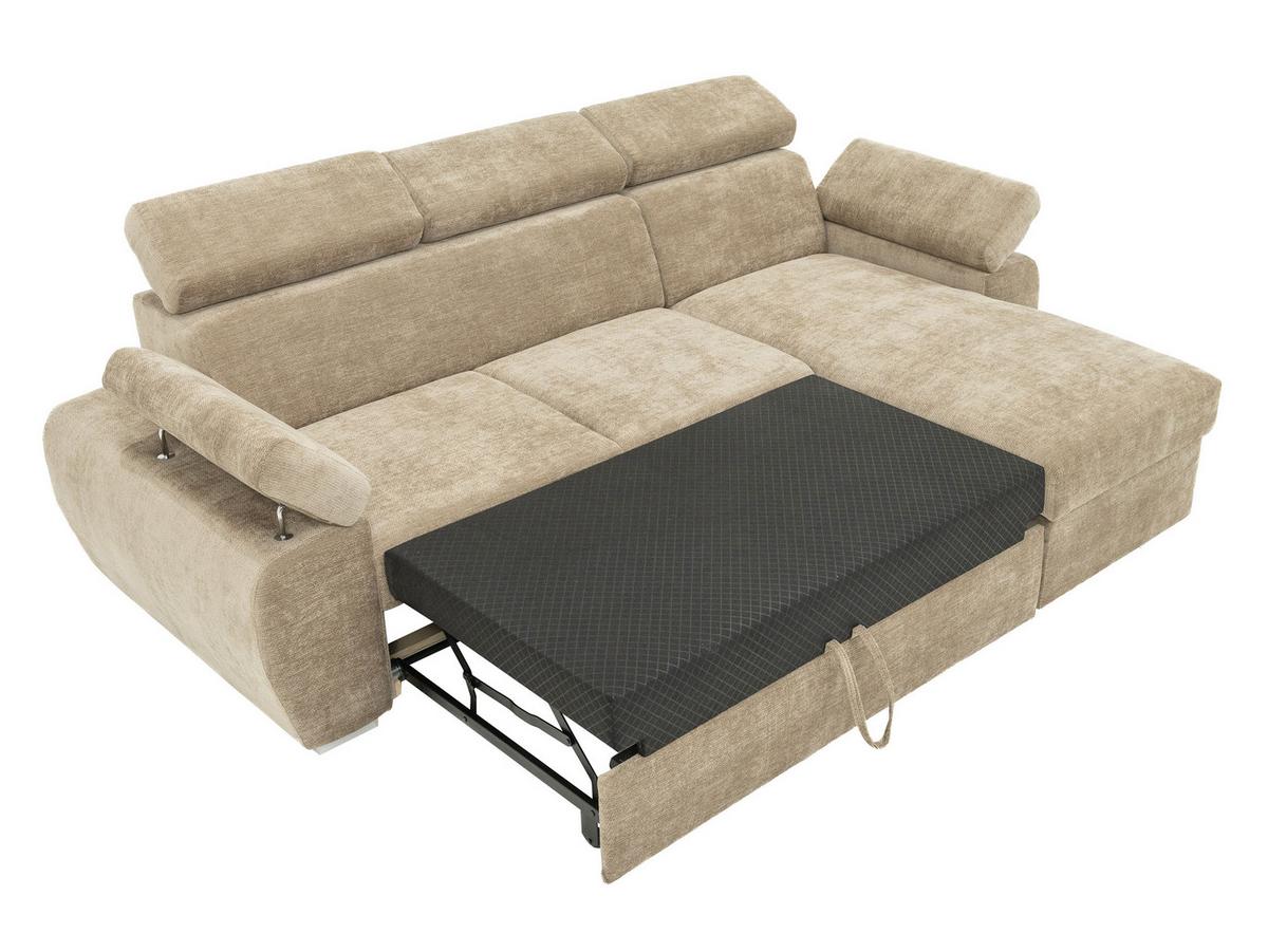 ECKSOFA Plaza L - Beige/Silberfarben, Holz/Kunststoff (255/170cm) - MIRJAN24