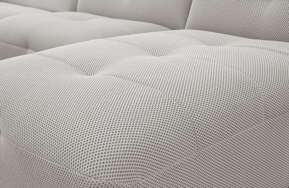 ECKSOFA TRENTO 4-Sitzer, ecru - Ecru/Schwarz, Holzwerkstoff/Kunststoff (262/165cm) - Wozimo