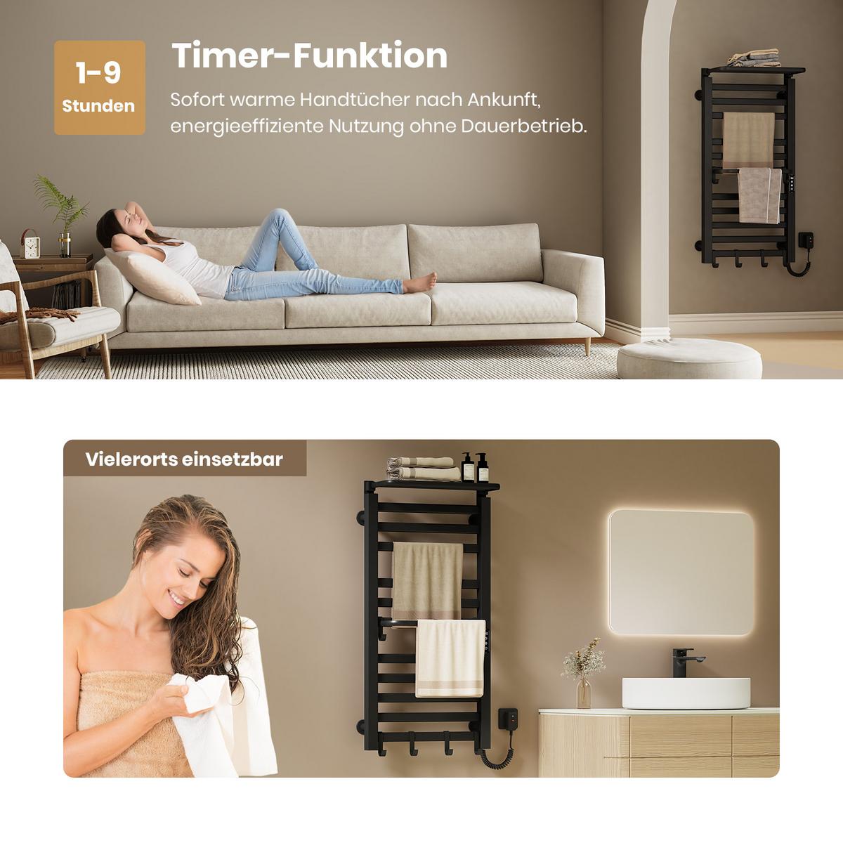 HEIZKÖRPER Elektrisch mit WiFi und Fernbedienung Schwarz 100/50 cm - Weiß, Metall (50/100/25.5cm) - EMKE