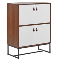 SCHRANK Dunkelbraun/Weiß Nueva - Weiß, Holzwerkstoff (76/100/39cm) - Beliani