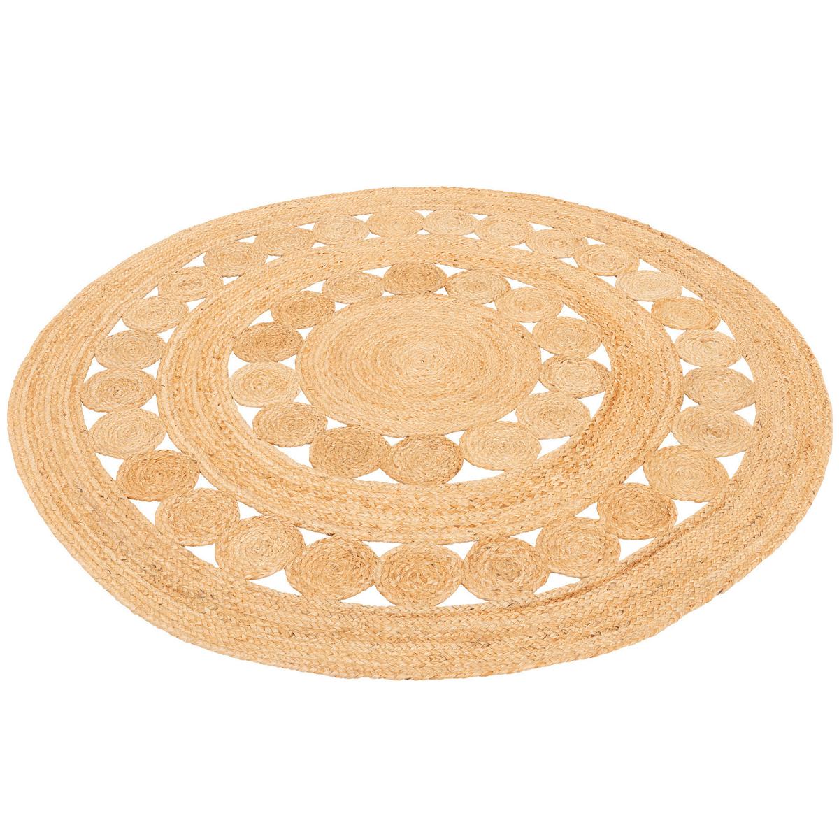 NATURFASER TEPPICH JUTE SALSA TREND RUND - Beige, Textil (80/80cm) - Pergamon