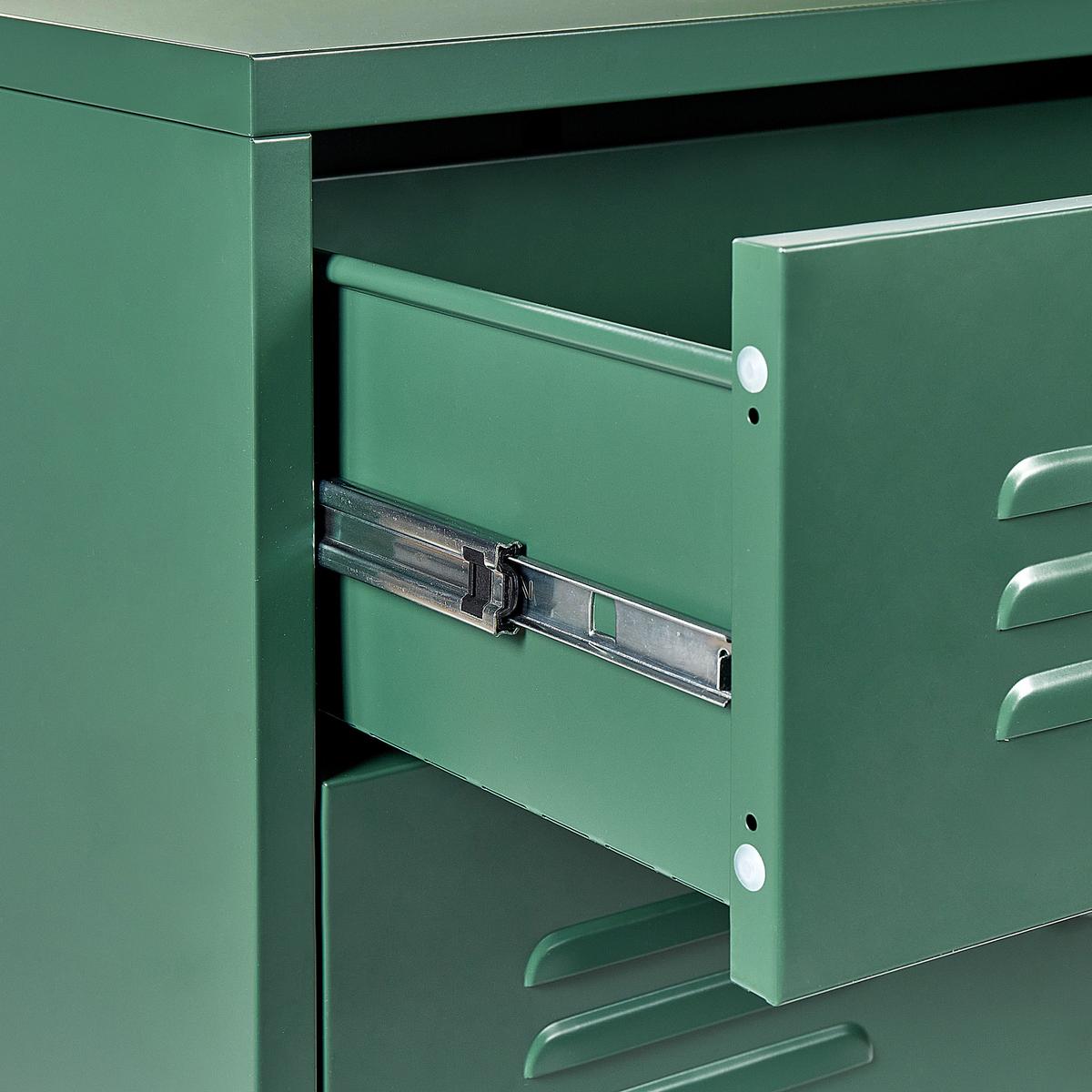 KOMMODE 4 Schubladen Dunkelgrün Enago - Grün, Metall (80/102/40cm) - Beliani