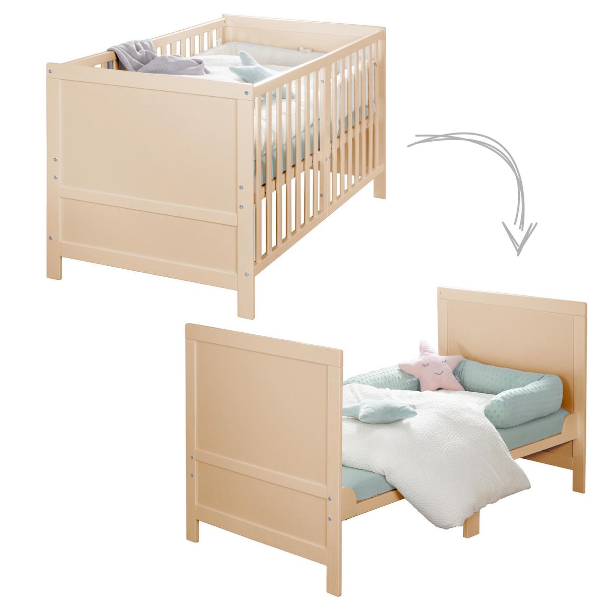 BABYBETT mit Matratze Easy Sleep 70 x 140 cm - Naturfarben, Holzwerkstoff/Textil (70/140cm) - Roba