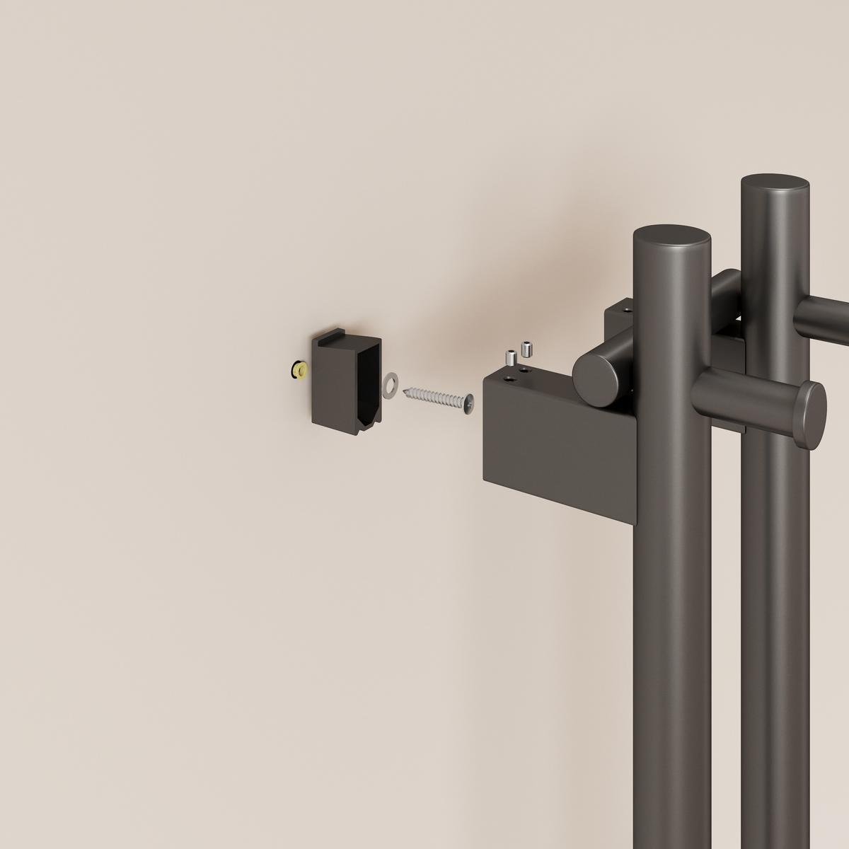 HEIZKÖRPER elektrisch vertikal 120 x 12,4 cm mit Smart-Steuerung Anthrazit - Anthrazit, Metall (12.4/120/14cm) - EMKE
