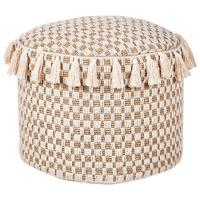 POUF Baumwolle Hellbeige Pirak - Beige, Textil (50/35/50cm) - Beliani