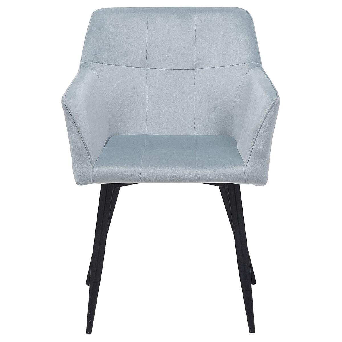 ESSZIMMERSTUHL 2er-Set Samtstoff Grau Jasmin - Grau, Textil/Metall (60/84/49cm) - Beliani