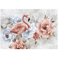 FOTOTAPETE Blumen Flamingos Rosa 368x254 cm - Multicolor, Papier (368/254cm) - Wallarena