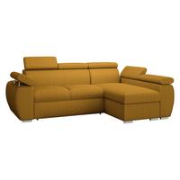 ECKSOFA Boston Mini Premium Cord 2RLC Seite: Rechts 2R+LC - Chromfarben/Braun, Holz/Textil (255/170cm) - MIRJAN24