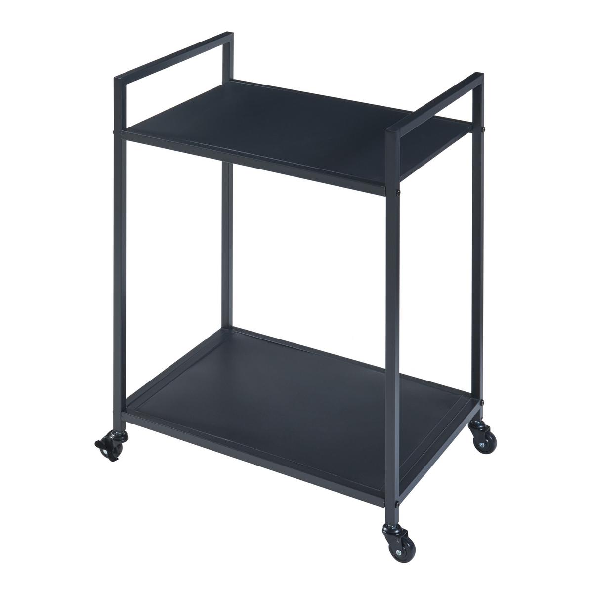 SERVIERWAGEN Lesja - Schwarz, Metall (50/68.5/36cm) - [en.casa]