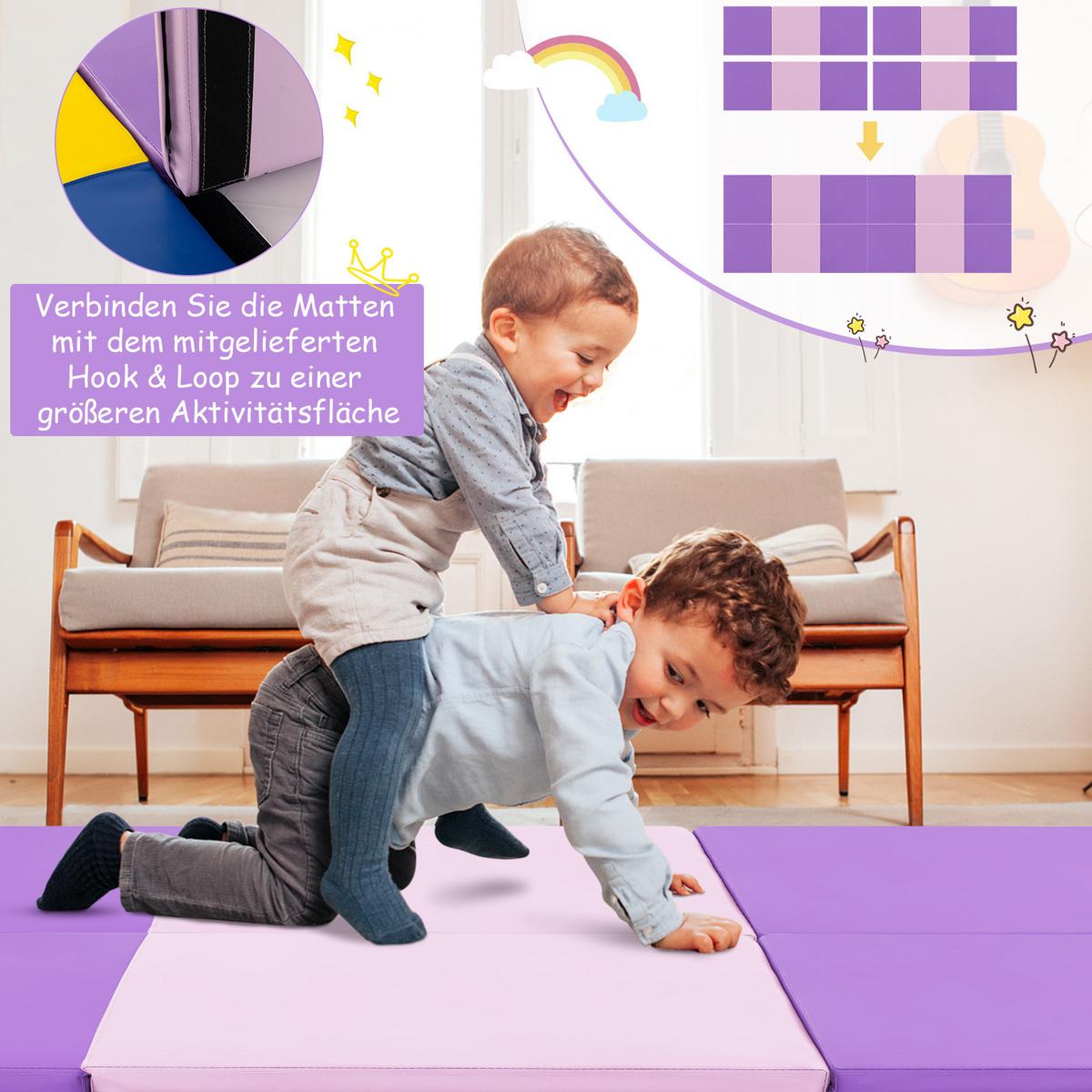 ÜBUNGSMATTE Violett - Flieder, Leder (180/60cm) - COSTWAY