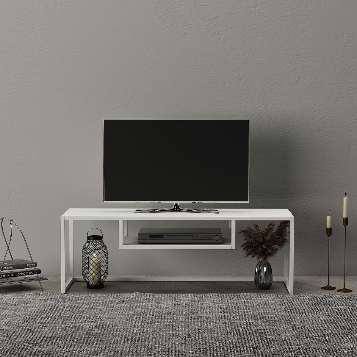 TV-ELEMENT Isokyrö - Weiß, Metall (120/40/40cm) - [en.casa]