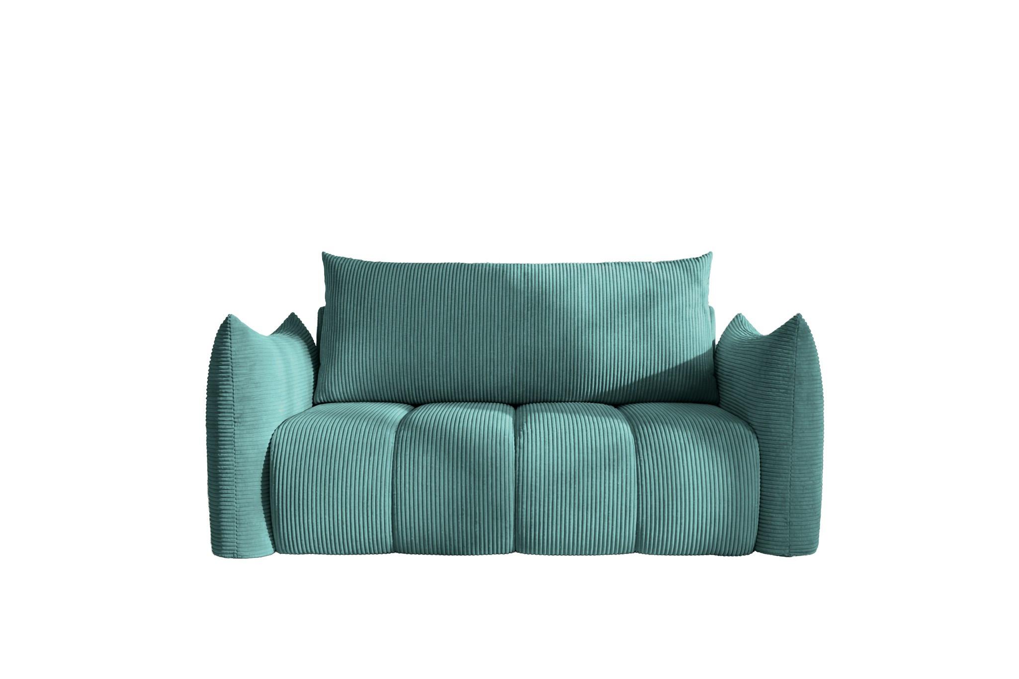 SOFA 2er-sitzer Ontario Mit Liegefunktion - Türkis, Holzwerkstoff/Textil (162/86/101cm) - Fun Möbel