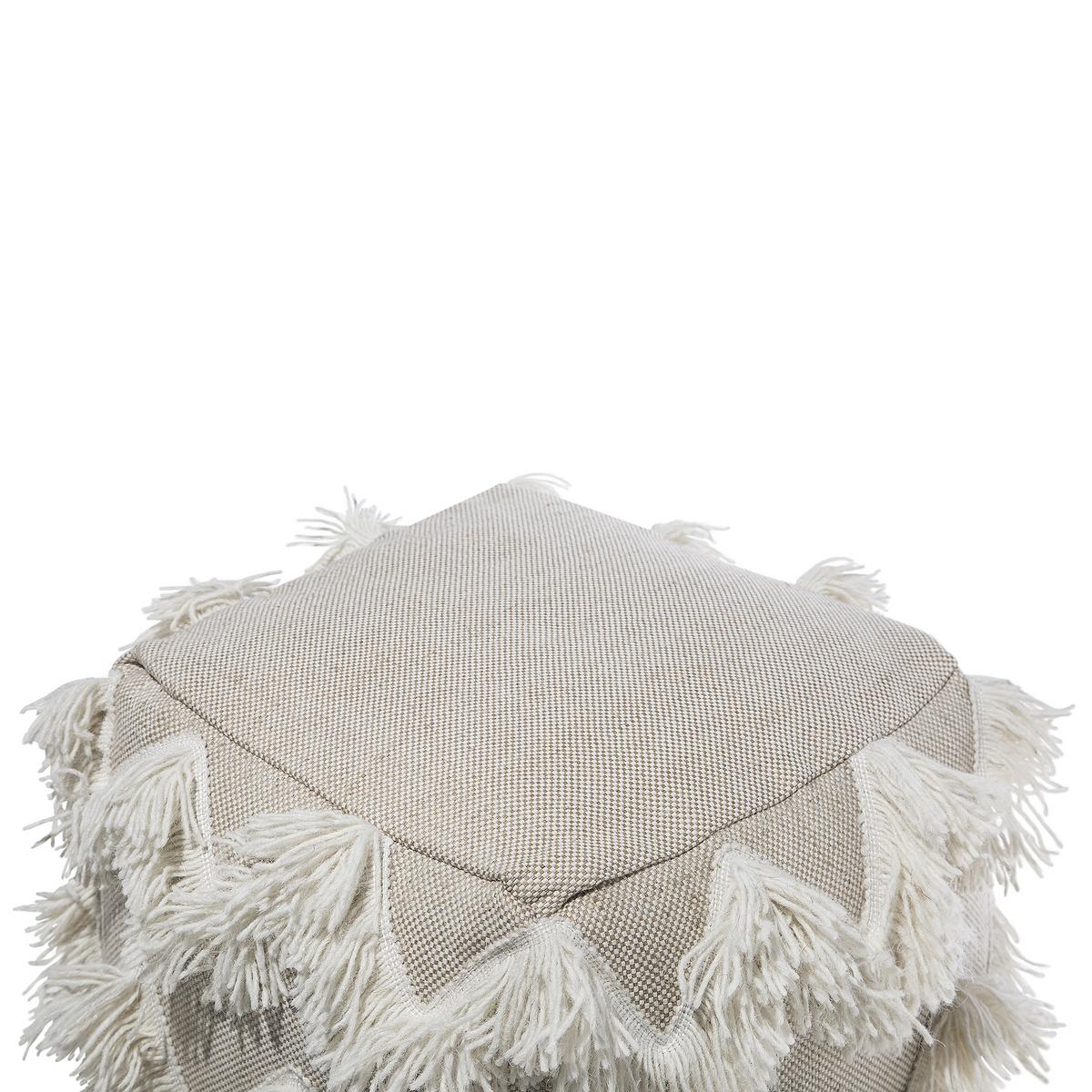 POUF Nashik 44/45/44 cm - Beige, Textil (45/44/44cm) - Beliani