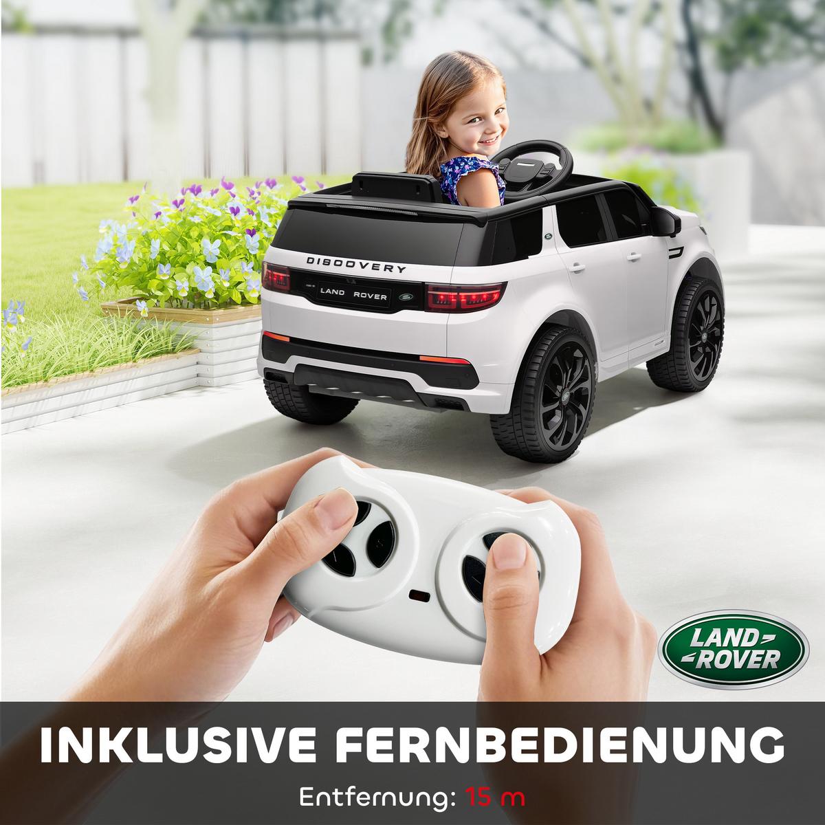 KINDER Elektroauto 12V Kinderauto mit 2,4G Fernbedienung, Musik, 3-5 km/h - Weiß, Kunststoff (106/65.5/51cm) - AIYAPLAY