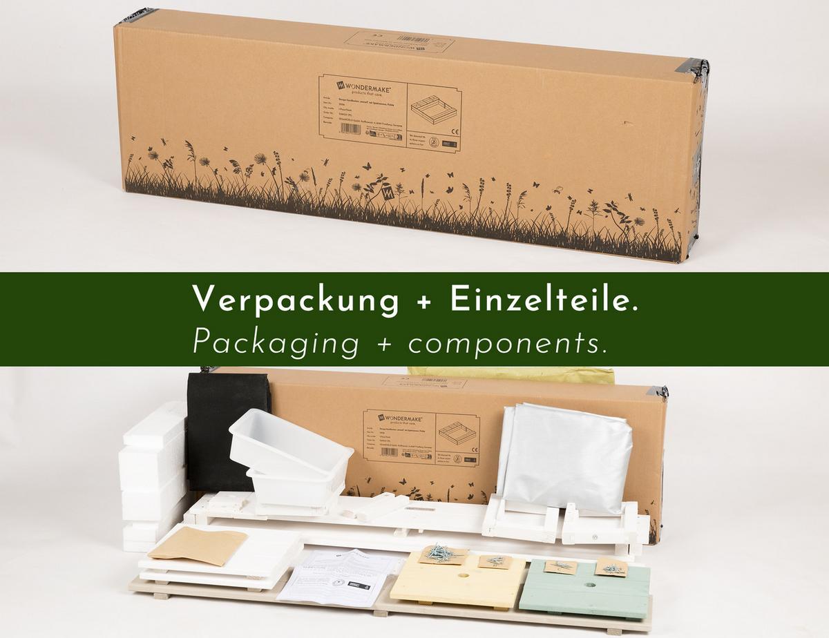 SANDKASTEN arena2 - Weiß, Holz (113/113/19cm) - WONDERMAKE