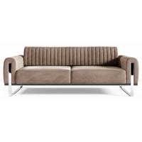 SOFA Parissa 228 cm - Beige/Silberfarben, Textil/Metall (228/79/92cm) - Selsey