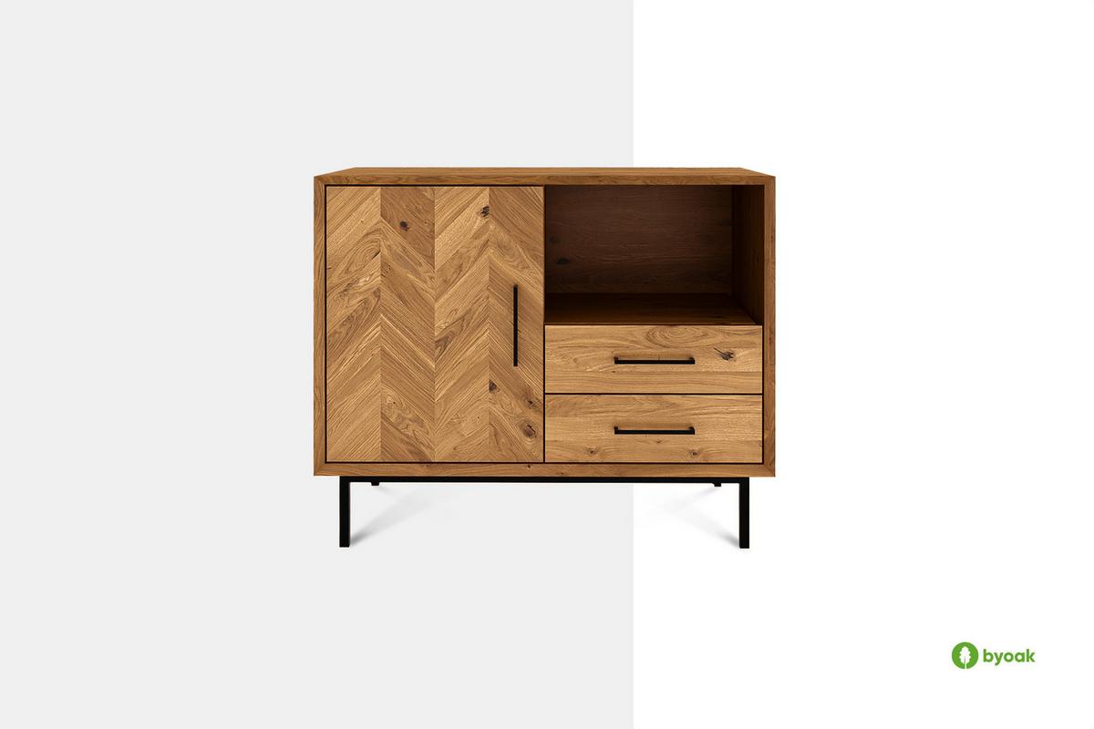 KOMMODE LEON Wildeiche - Wildeiche, Holz (97/80/45cm) - byoak