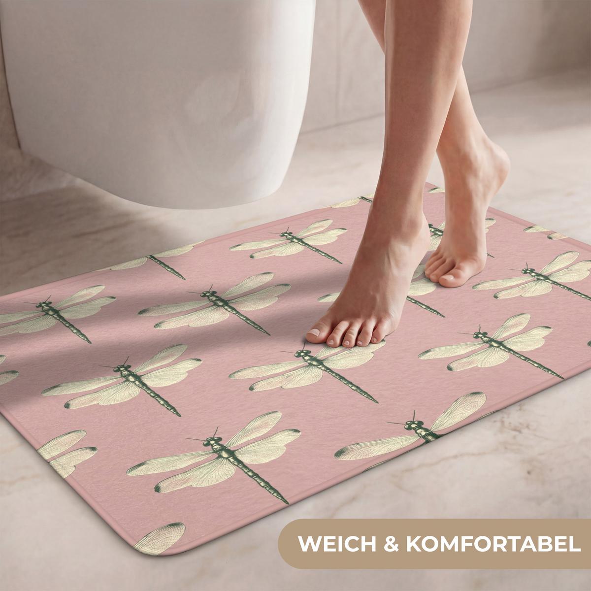 WC-VORLEGER Lillibells - Muster - Rosa Toilettenteppich 80x50 cm - Rosa, Textil (80/1cm) - OnlyWow