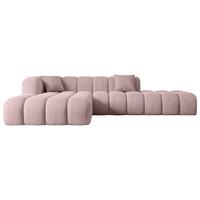ECKSOFA Ottomane Links OLEA-L2 - 289x176x71 cm Rosa - Schwarz/Rosa, Holzwerkstoff/Kunststoff (176/289cm) - ALTDECOR
