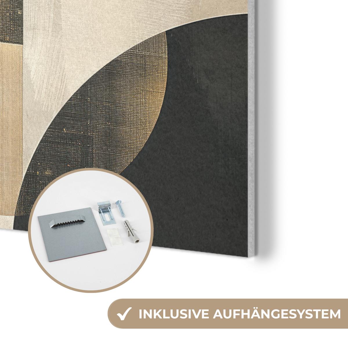 AKUSTIKBILD Abstrakt - Geometrische Formen - Schwarz - Gold Akustikpaneele 80x80 cm - Ecru, Kunststoff (80/80/0.9cm) - MuchoWow