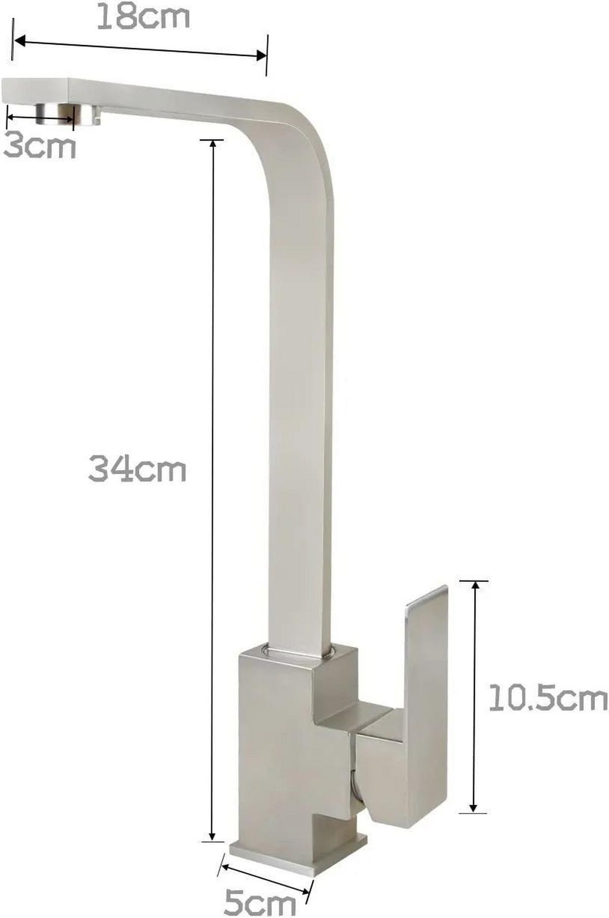 KÜCHENARMATUR STEFANIE 18/6/34 cm - Silberfarben, Metall (6/34/18cm) - Nettlife