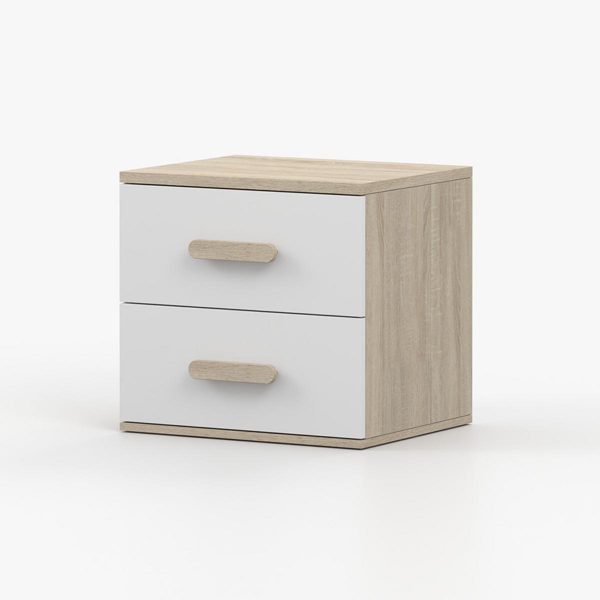 NACHTTISCH JONAS III 22, 55/51/44, 2 Schubladen, Sonoma-Eiche - Sonoma Eiche, Holzwerkstoff (55/44/51cm) - imoebel24