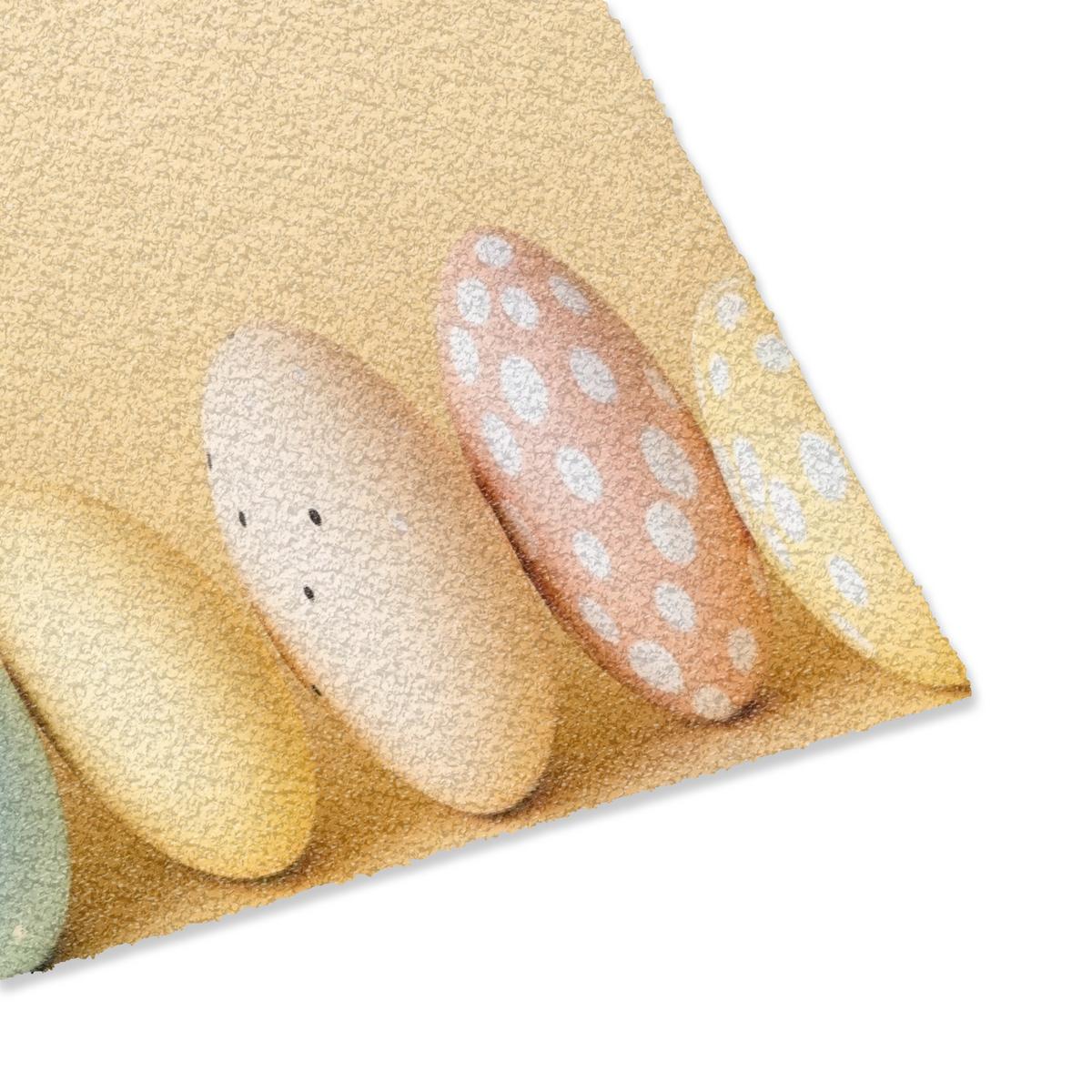 FUSSMATTE Eier - Kaninchen - Pastellfarbtöne Schmutzmatte 60x40 cm - Hellgelb, Kunststoff (40/60cm) - MuchoWow