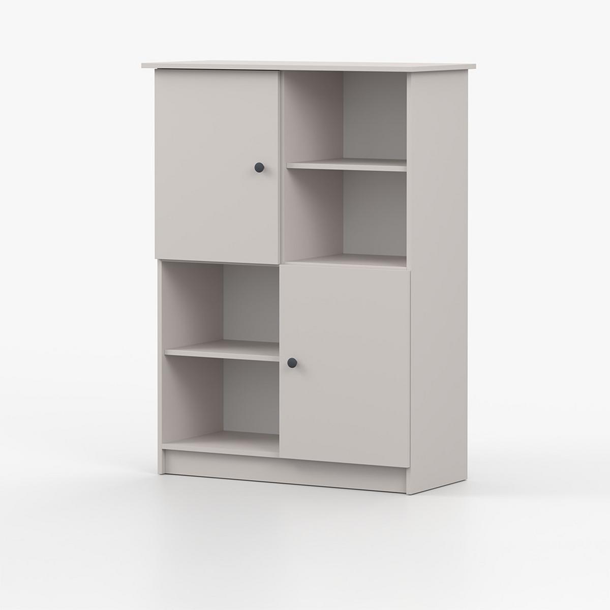 REGAL OLAF II 95cm/130cm/43cm Kaschmir, Griff Anthrazit - Kaschmir/Anthrazit, Holzwerkstoff/Metall (95/130/43cm) - imoebel24